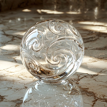 透明雕花玻璃球体