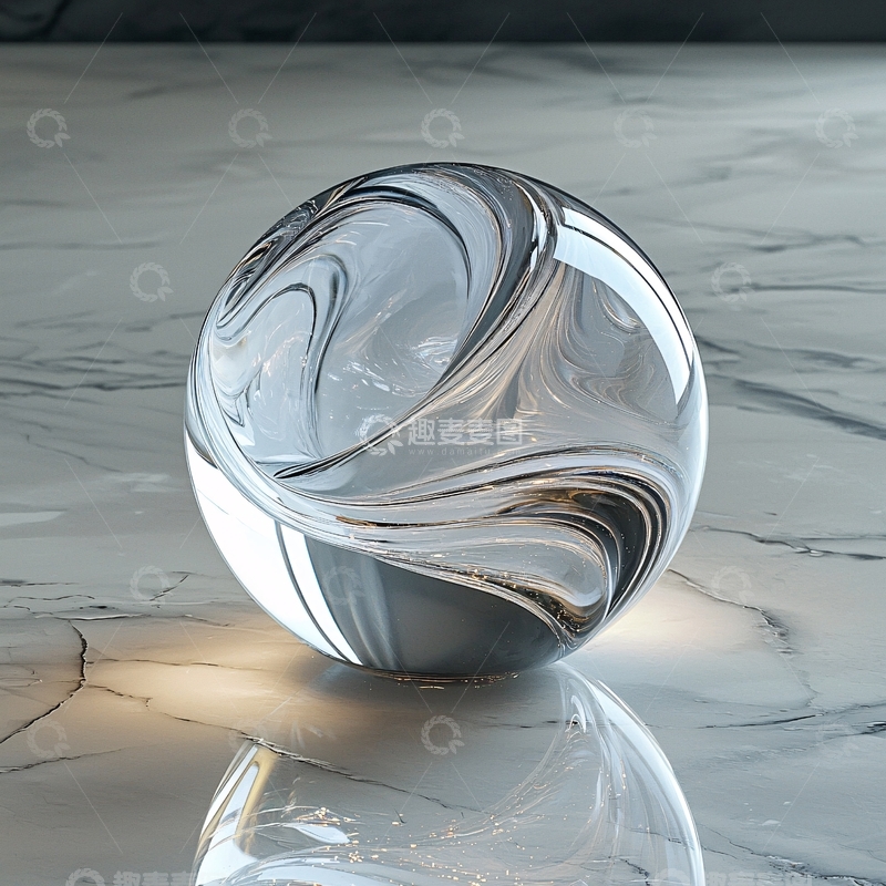 高清大图下载【趣麦麦图】黑白纹理玻璃球