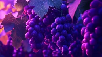 紫色的葡萄藤上成熟的葡萄