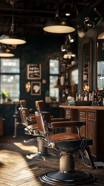 复古理发店室内