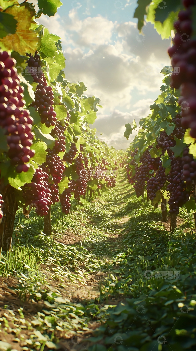 高清大图下载【趣麦麦图】阳光洒满葡萄园