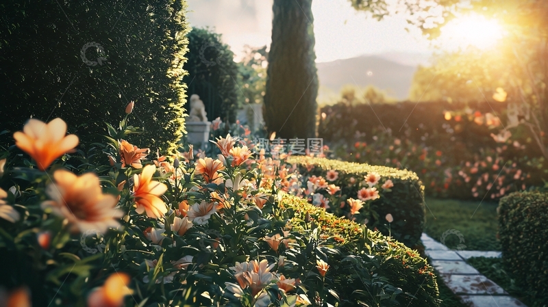高清大图下载【趣麦麦图】阳光洒在花园里