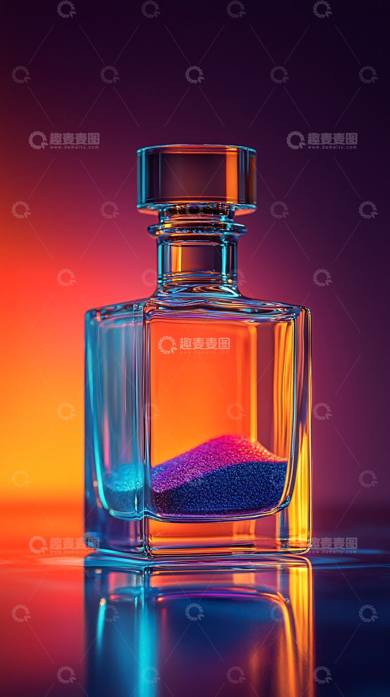 高清大图下载【趣麦麦图】彩色玻璃瓶沙子