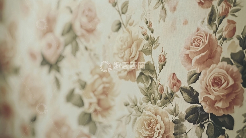 高清大图下载【趣麦麦图】粉色玫瑰花纹壁纸