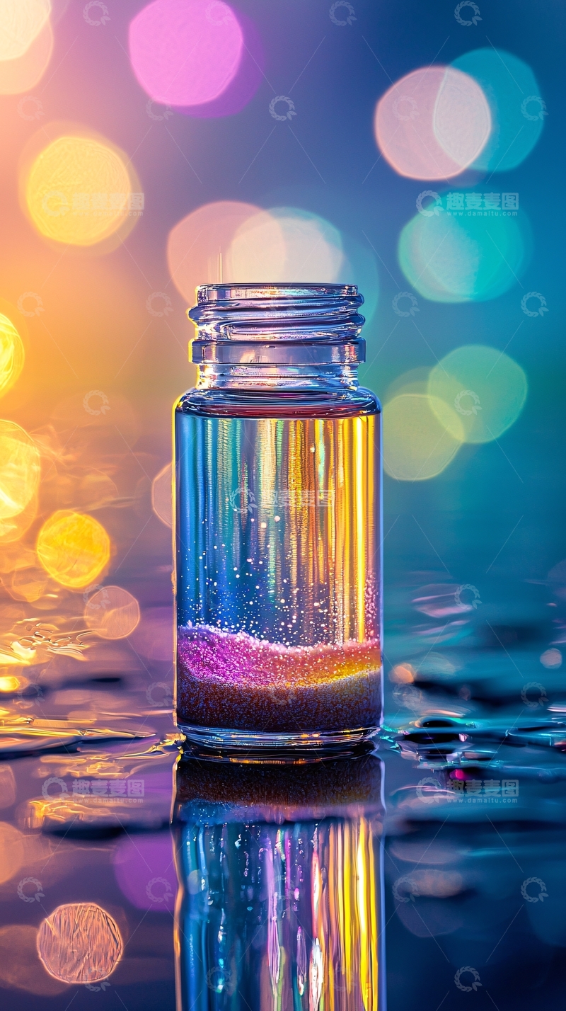 高清大图下载【趣麦麦图】彩色玻璃瓶液体