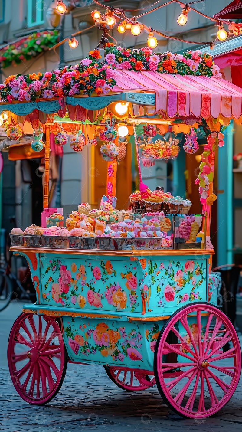 高清大图下载【趣麦麦图】梦幻糖果小推车