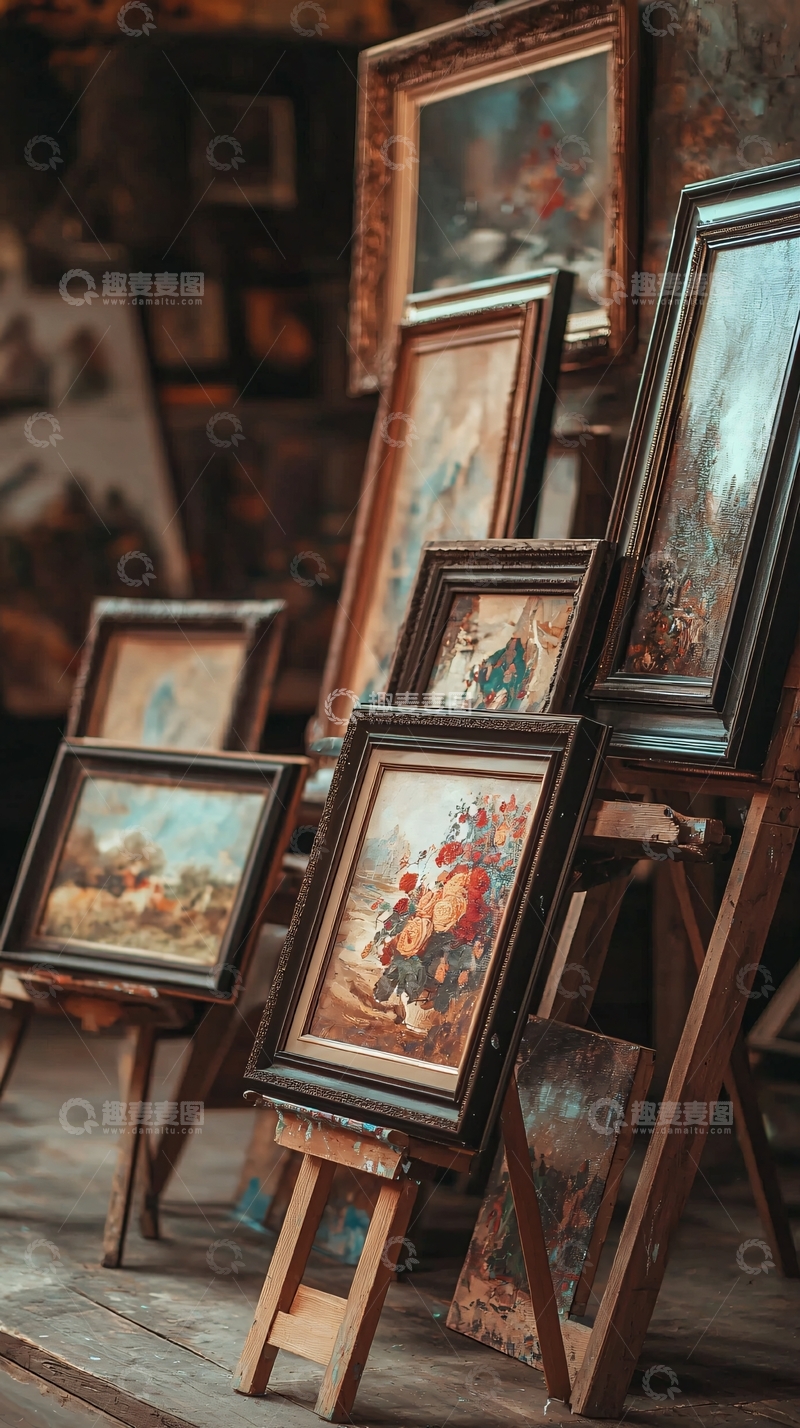 高清大图下载【趣麦麦图】古董画作陈列