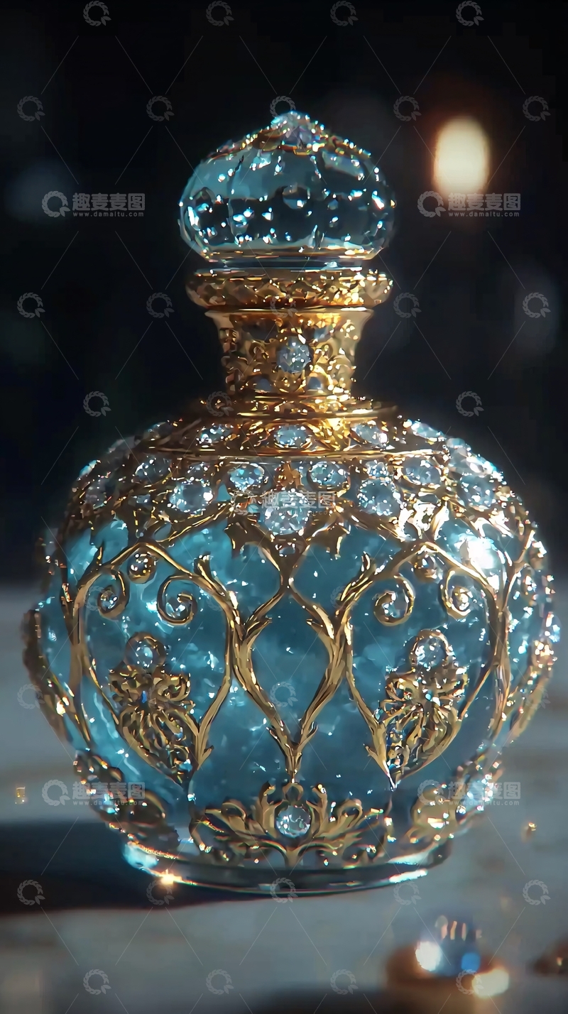 高清大图下载【趣麦麦图】蓝宝石香水瓶