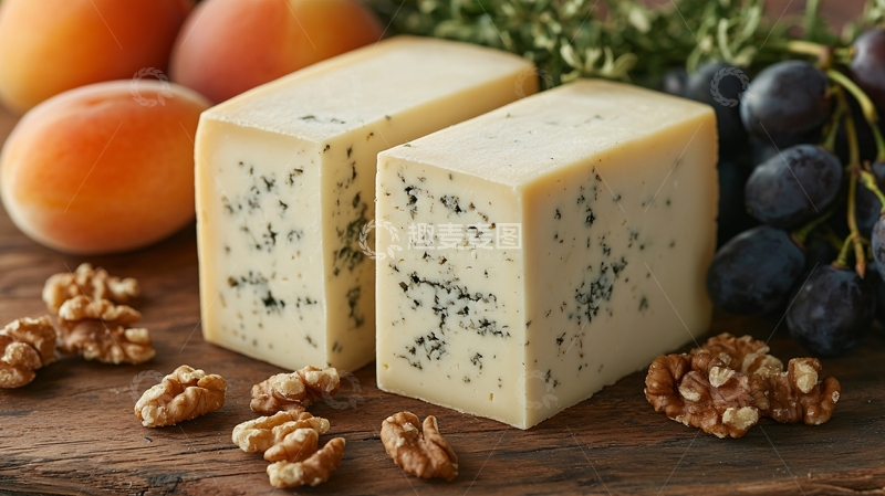 高清大图下载【趣麦麦图】蓝纹奶酪与水果坚果