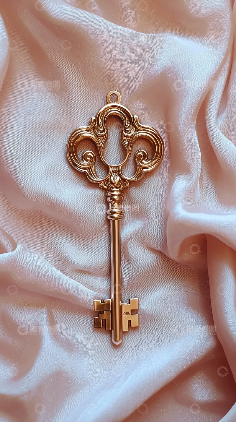 高清大图下载【趣麦麦图】金色复古钥匙