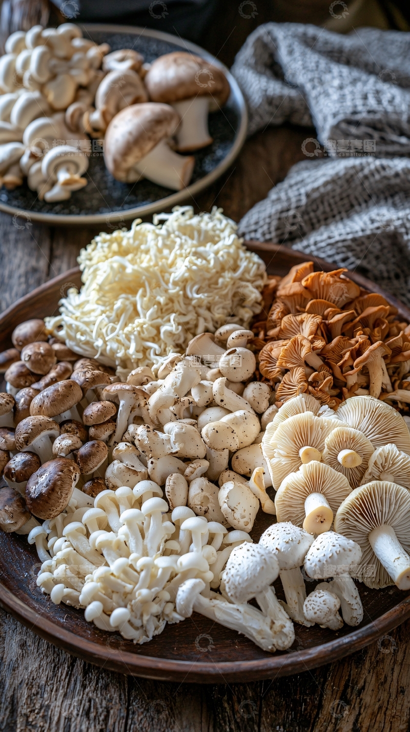 高清大图下载【趣麦麦图】多种不同蘑菇的拼盘