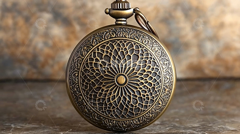 高清大图下载【趣麦麦图】复古怀表背面特写