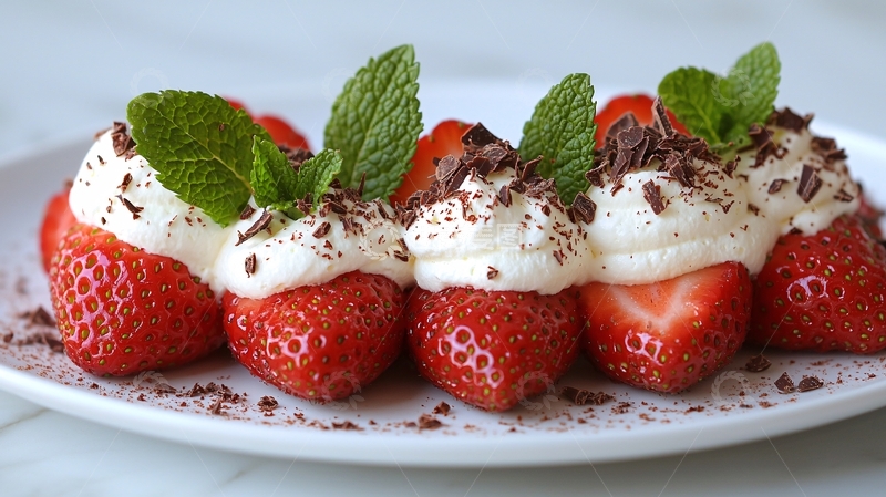 高清大图下载【趣麦麦图】草莓奶油甜点