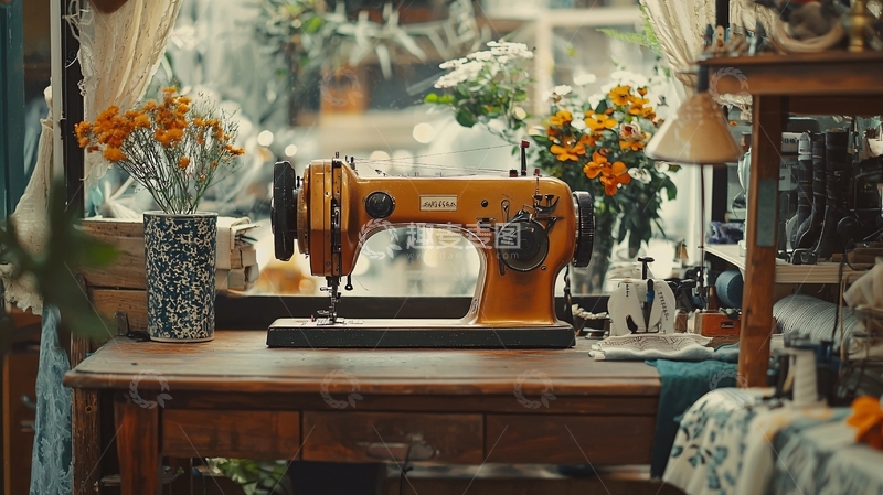 高清大图下载【趣麦麦图】复古缝纫机