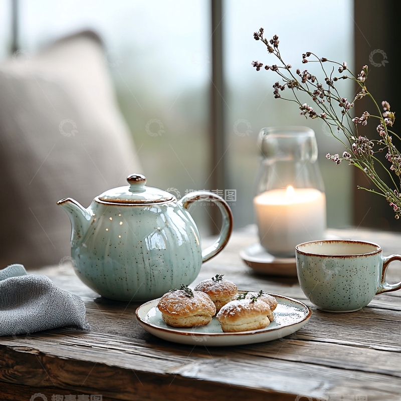 高清大图下载【趣麦麦图】静谧的下午茶时光