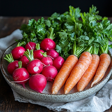 新鲜萝卜胡萝卜和香菜