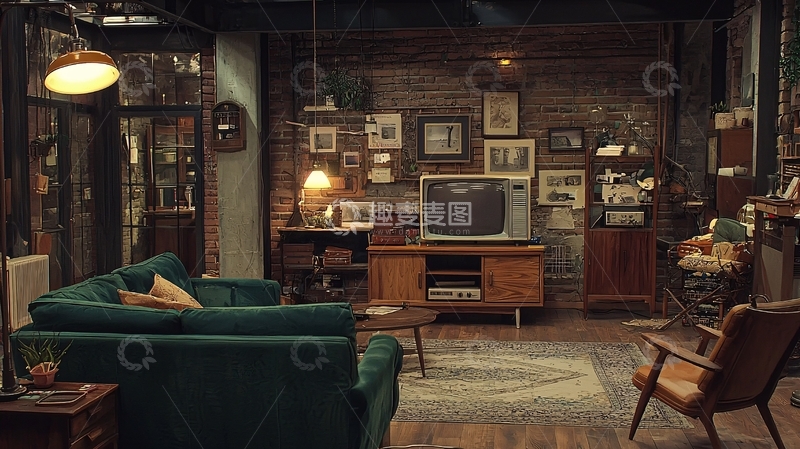 高清大图下载【趣麦麦图】复古老式客厅