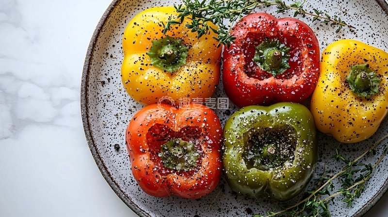 高清大图下载【趣麦麦图】彩色甜椒摆盘