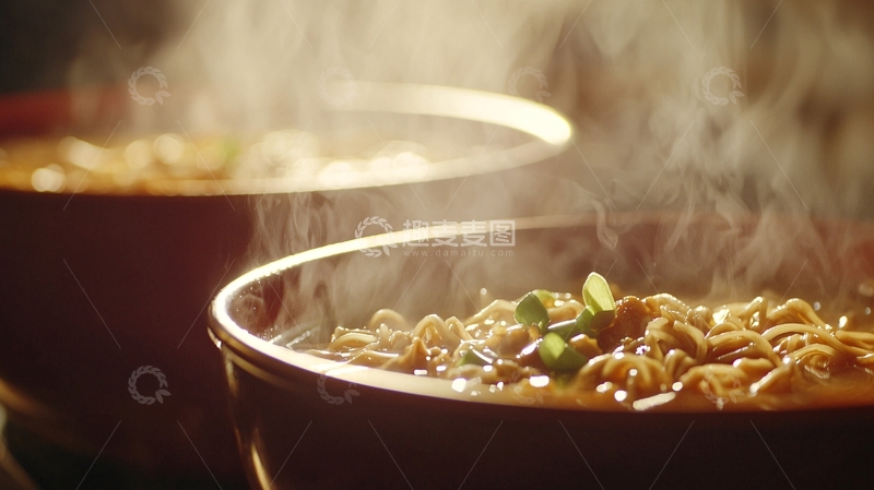 高清大图下载【趣麦麦图】热气腾腾的两碗泡面