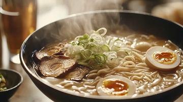 热气腾腾的日式拉面