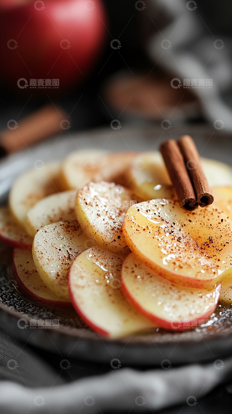 高清大图下载【趣麦麦图】蜂蜜苹果片