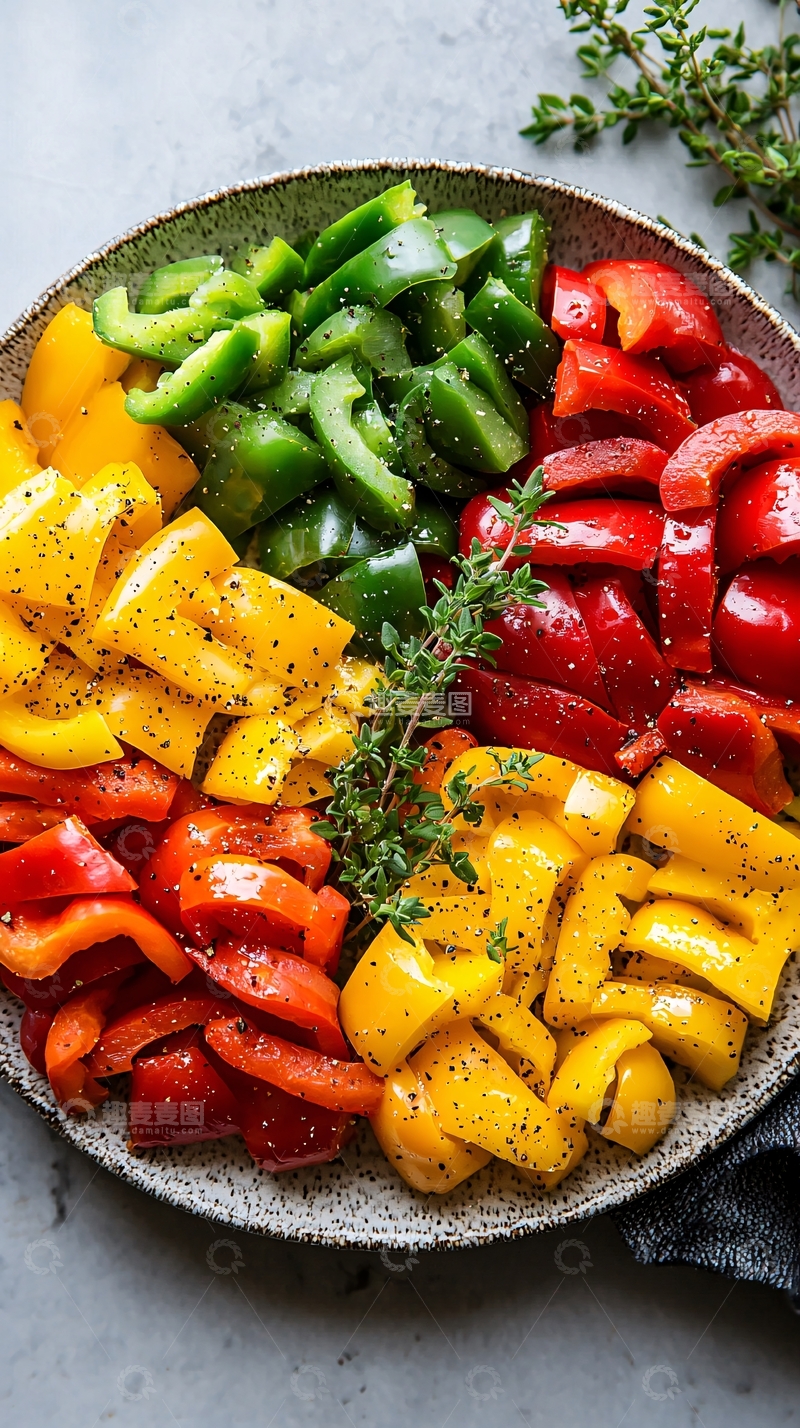 高清大图下载【趣麦麦图】彩色甜椒切块