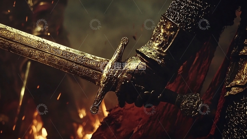 高清大图下载【趣麦麦图】战士握着沾满鲜血的宝剑