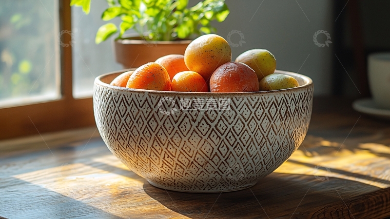 高清大图下载【趣麦麦图】阳光下的水果碗
