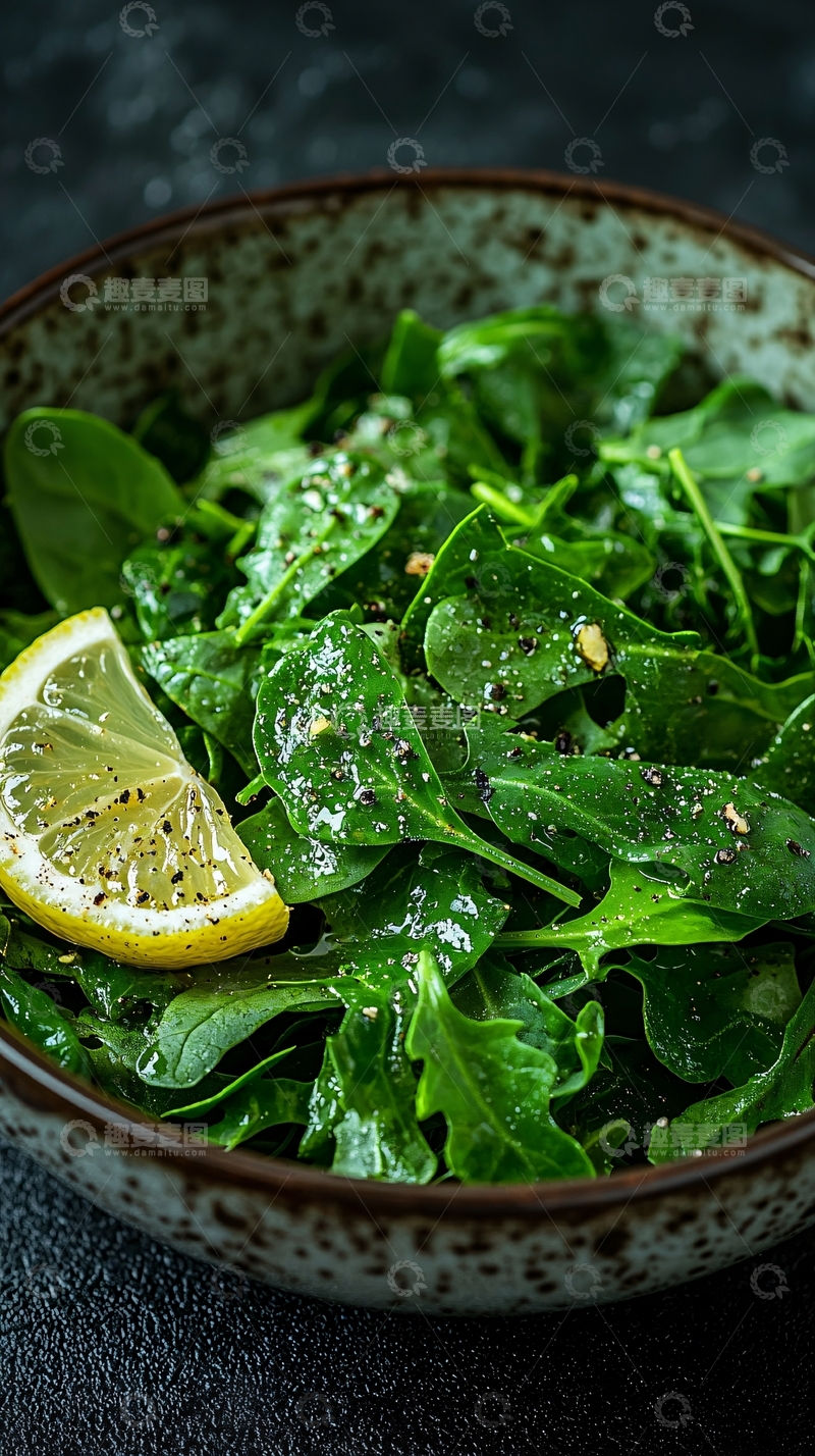 高清大图下载【趣麦麦图】新鲜的菠菜沙拉
