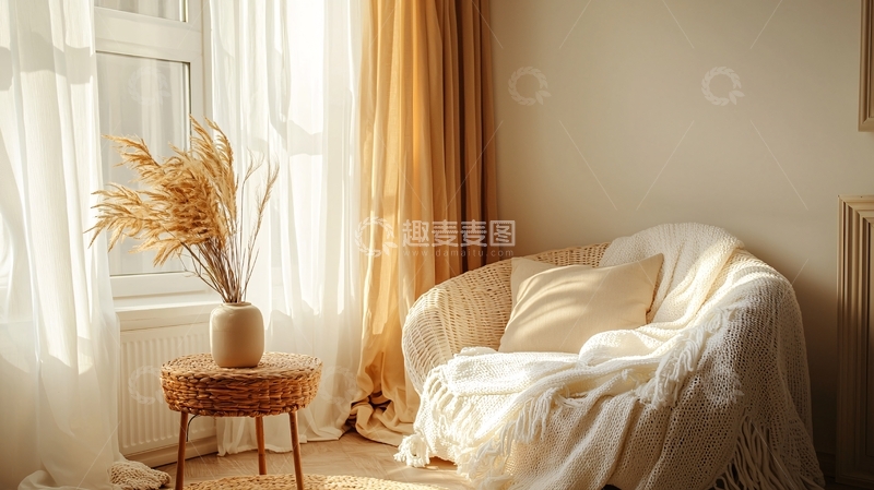 高清大图下载【趣麦麦图】阳光洒进房间的温馨角落