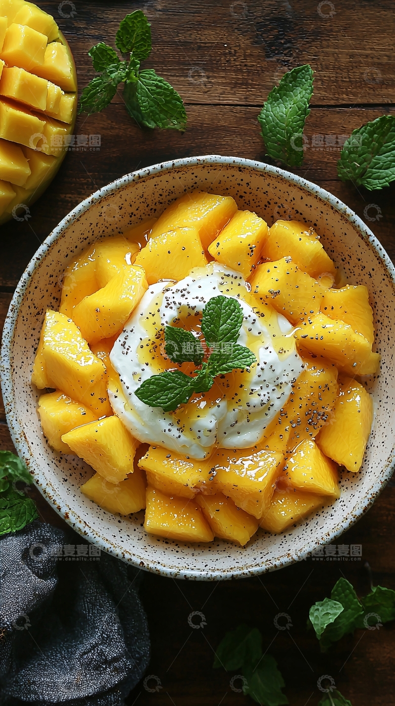 高清大图下载【趣麦麦图】芒果酸奶碗
