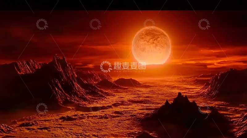 高清大图下载【趣麦麦图】血红色的月亮