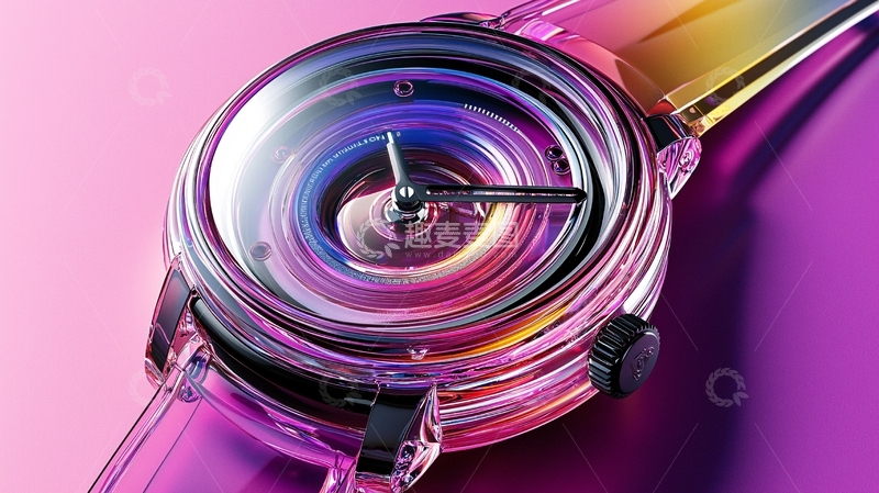 高清大图下载【趣麦麦图】彩虹透明腕表