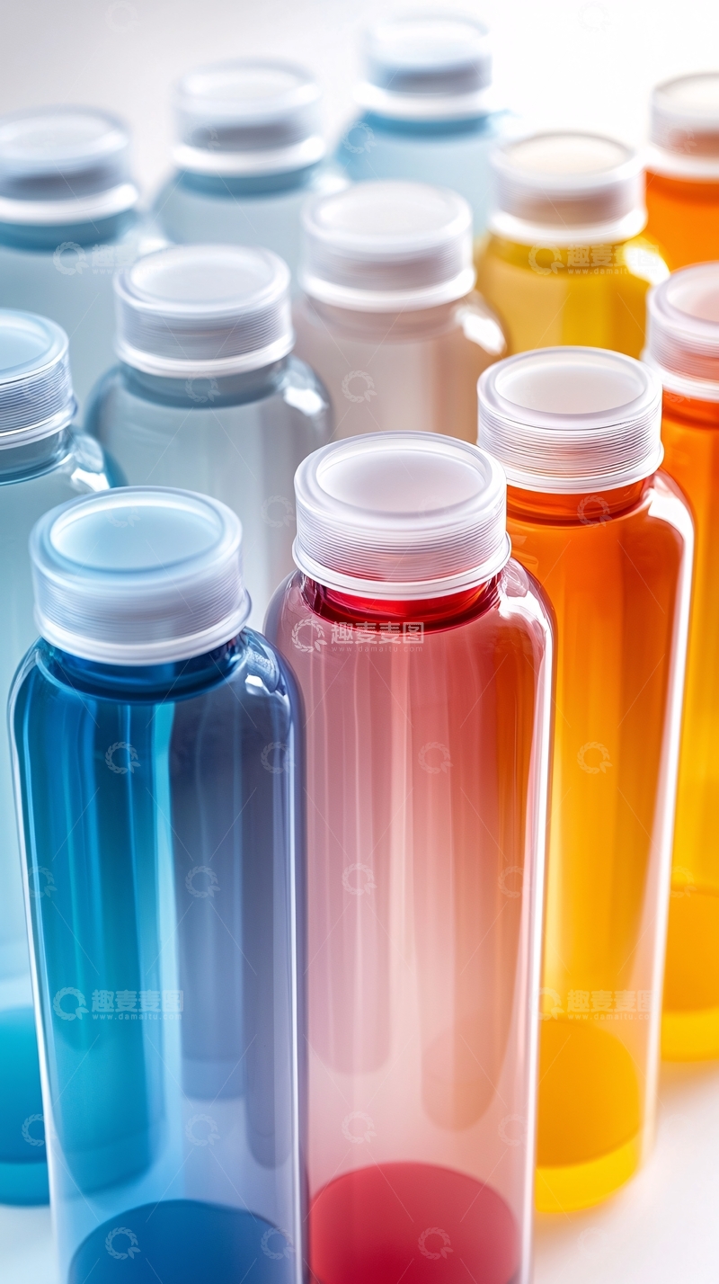 高清大图下载【趣麦麦图】彩色透明水瓶