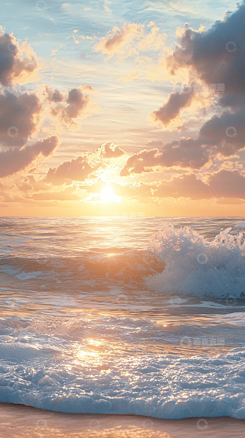 高清大图下载【趣麦麦图】海边日落