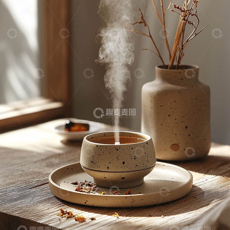 高清大图下载【趣麦麦图】茶香袅袅的静谧时光