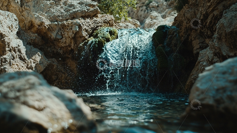 高清大图下载【趣麦麦图】山涧溪流瀑布