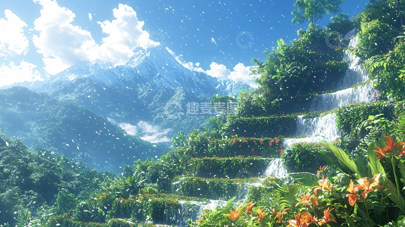 高清大图下载【趣麦麦图】梦幻山水田园风光