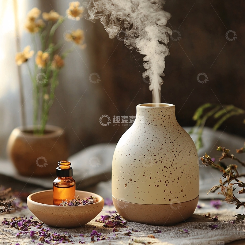高清大图下载【趣麦麦图】陶瓷香薰加湿器