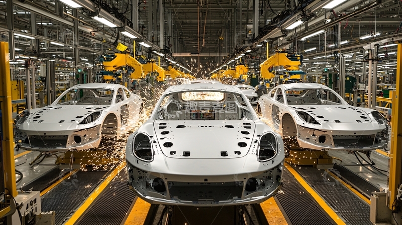高清大图下载【趣麦麦图】汽车生产线上的车身