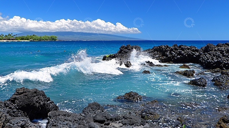 高清大图下载【趣麦麦图】碧海蓝天礁石海岸