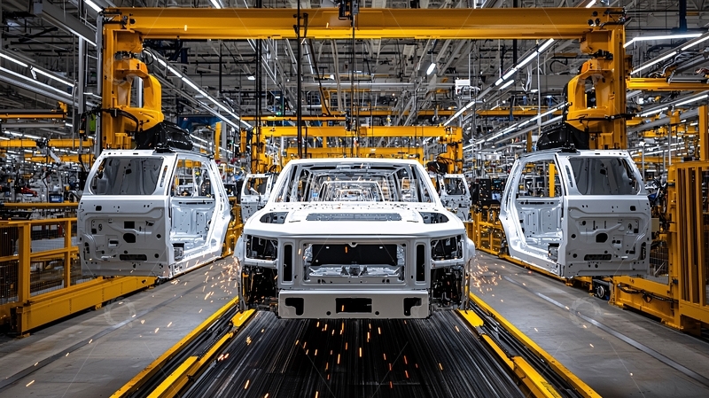 高清大图下载【趣麦麦图】汽车生产线