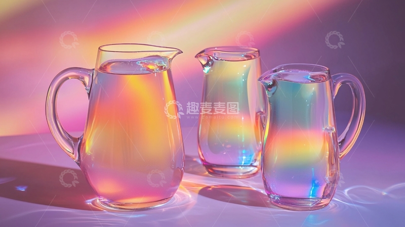 高清大图下载【趣麦麦图】彩色玻璃水壶