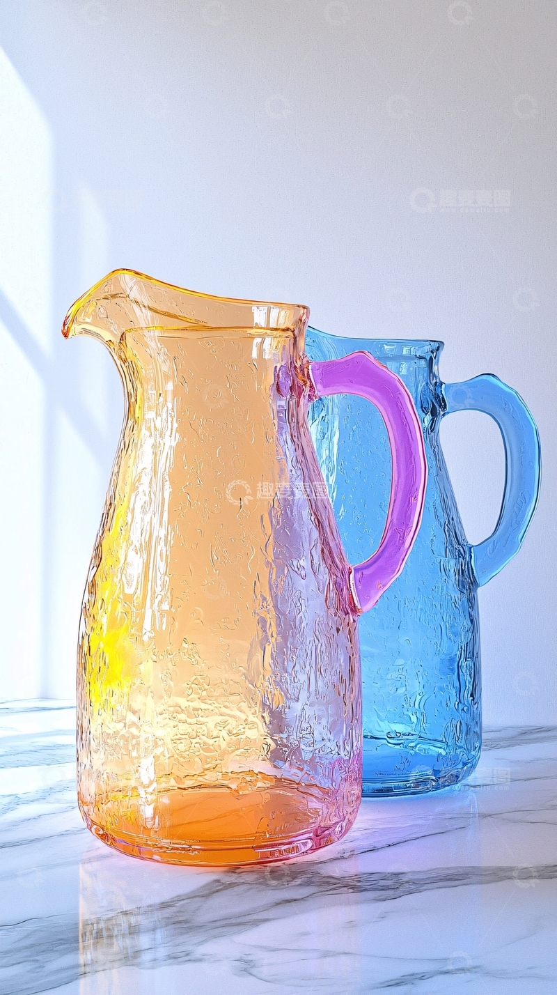 高清大图下载【趣麦麦图】彩色玻璃水壶