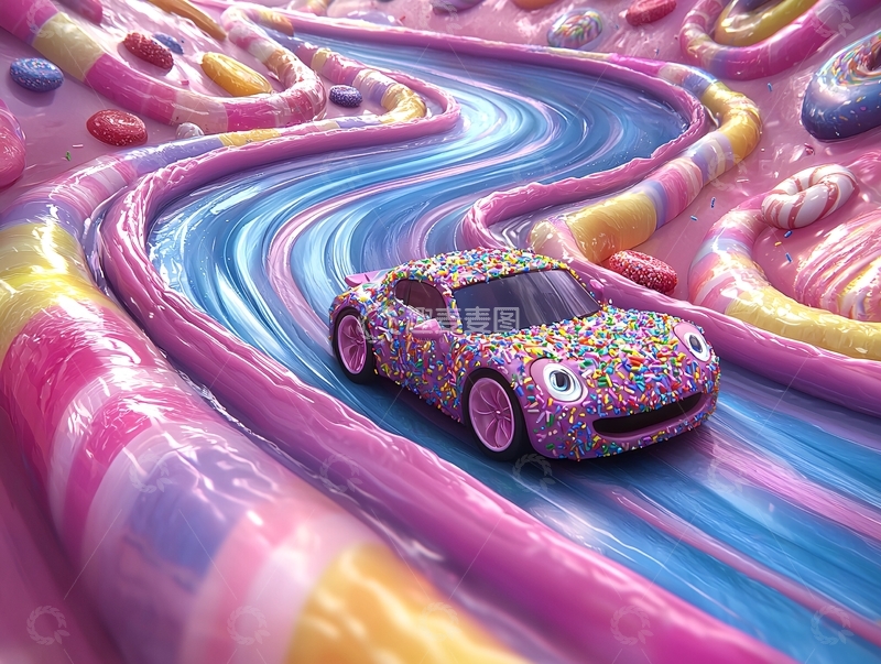 高清大图下载【趣麦麦图】糖果赛车在糖果世界