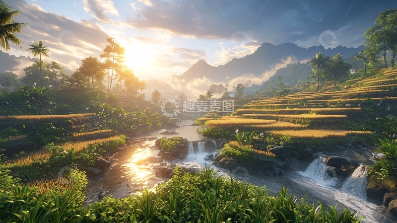 高清大图下载【趣麦麦图】热带田园风光