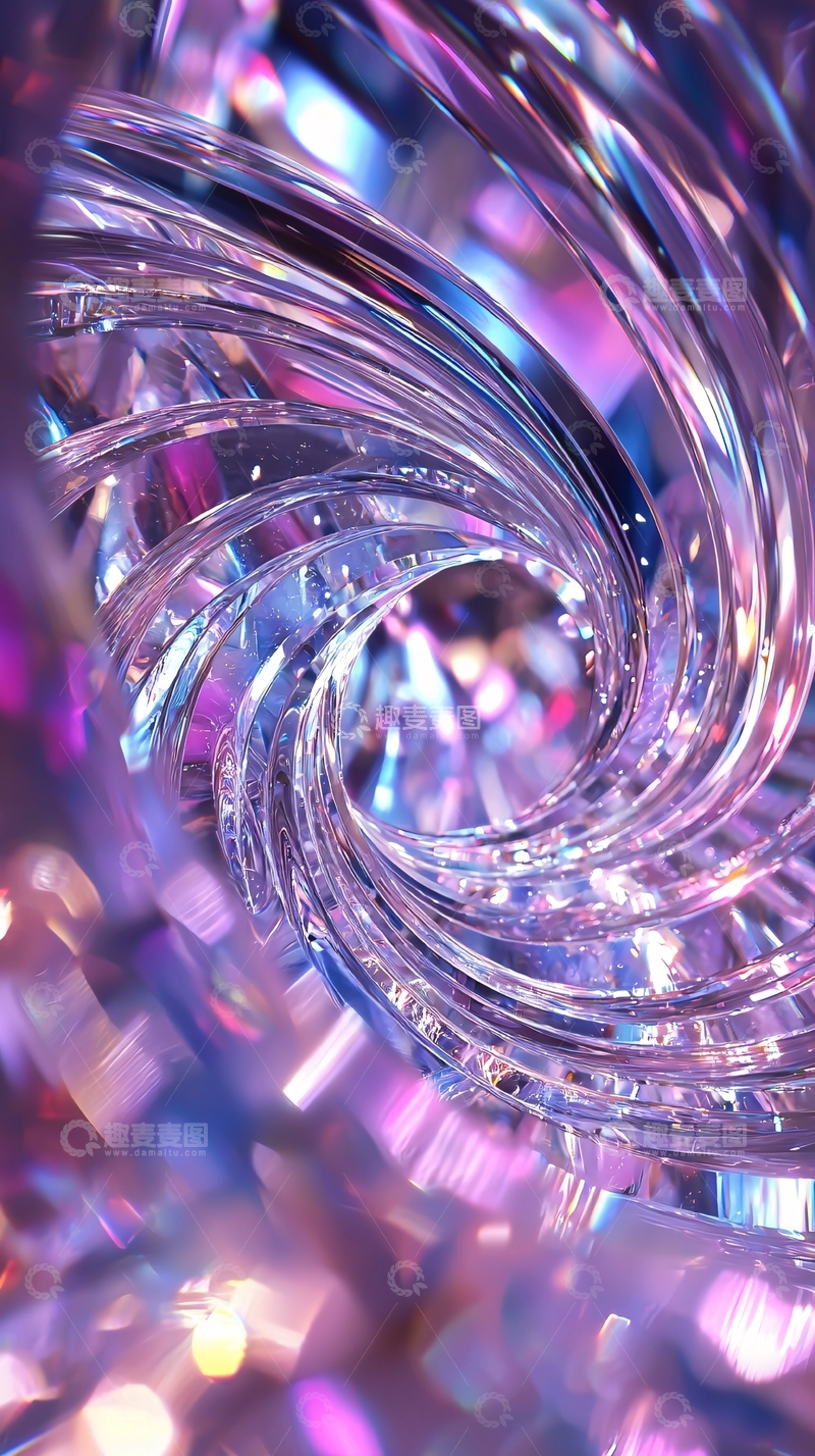 高清大图下载【趣麦麦图】紫色透明旋转线条