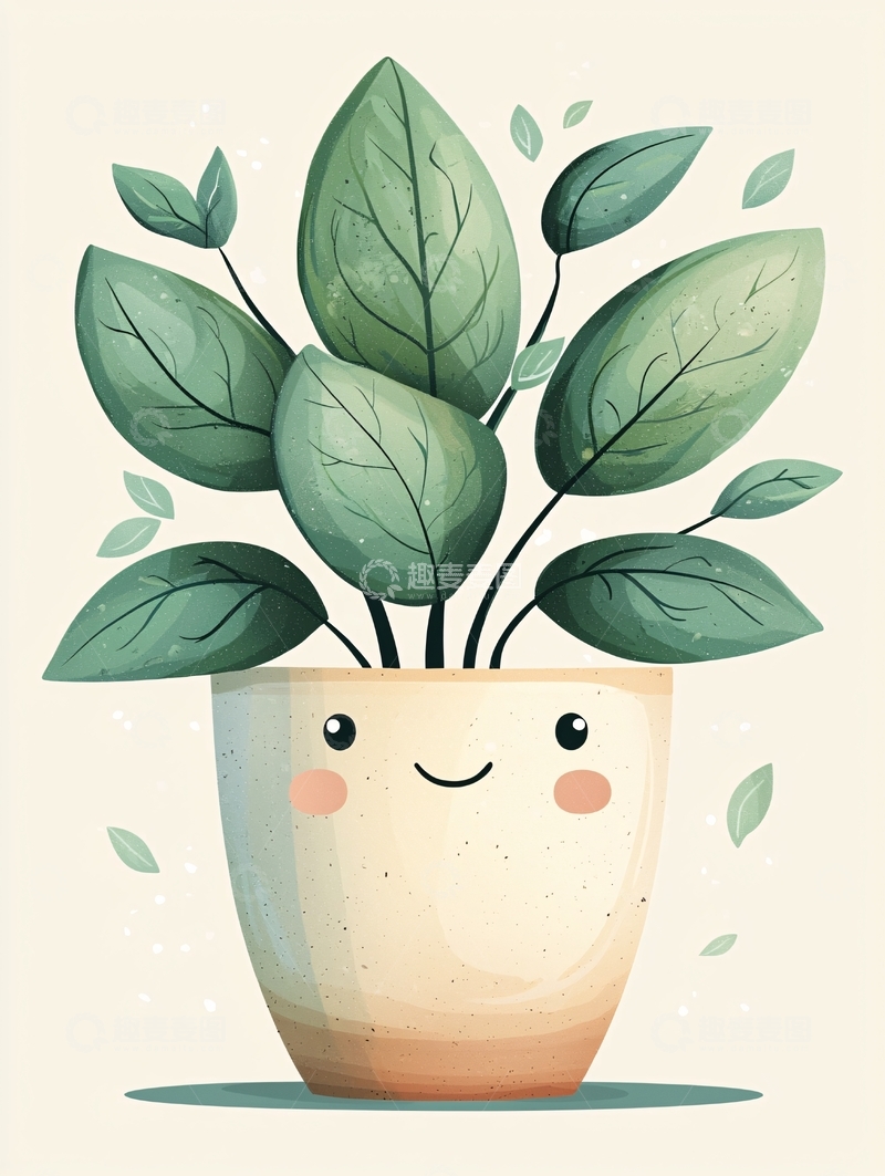 高清大图下载【趣麦麦图】可爱盆栽绿植