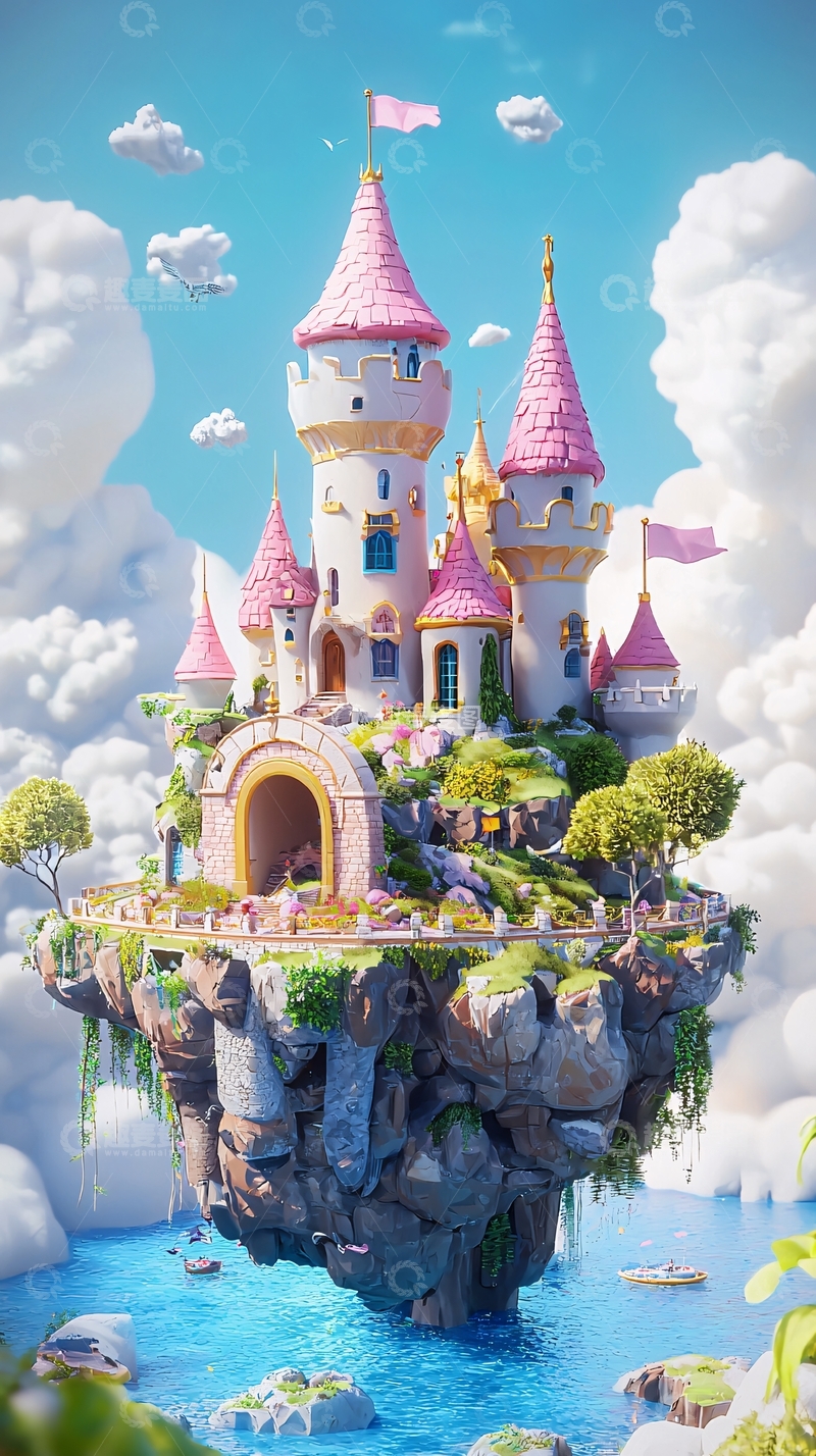 高清大图下载【趣麦麦图】粉色城堡