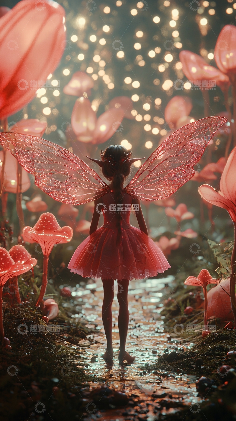高清大图下载【趣麦麦图】粉色小仙女